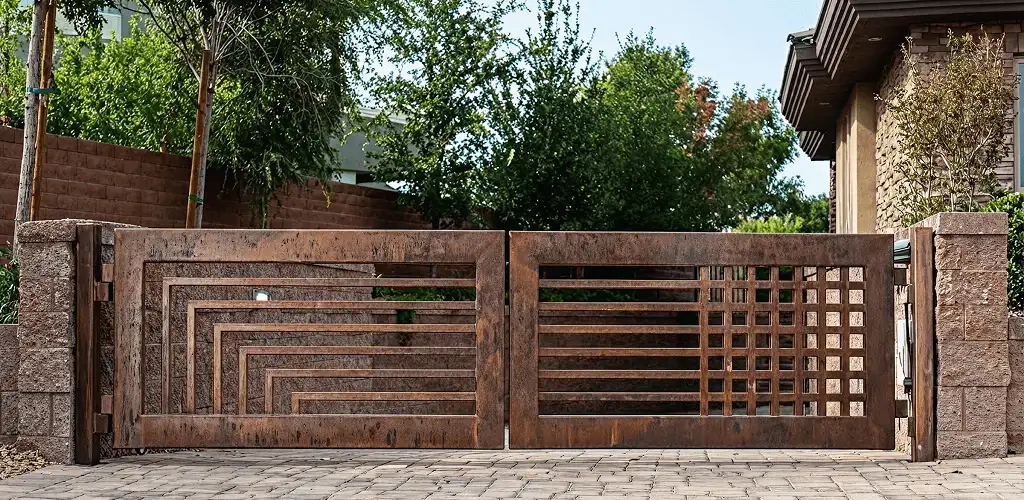 Custom driveway gate installation for a home entrance in Columbus, GA