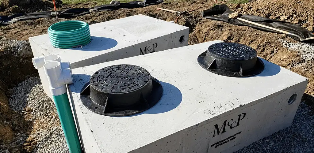 Grease trap installation unit set in place for drainage protection in Columbus, GA